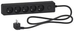 Multiprise filaire 5 prises 1.5m, SCHNEIDER ELECTRIC, noir
