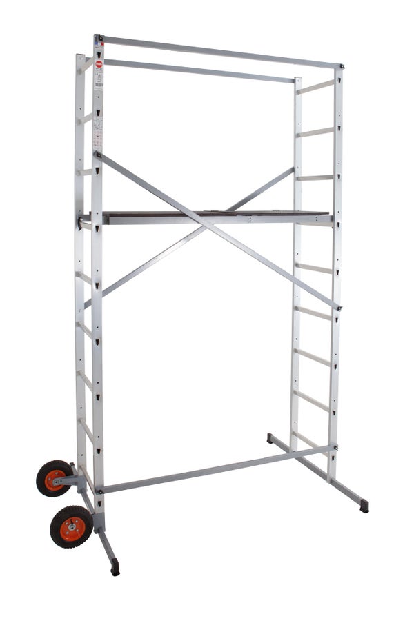 Echafaudage aluminium Jardin avec roue HAILO hauteur de travail 4 m