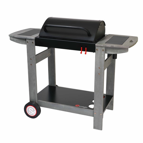 Barbecue au charbon de bois SOMAGIC Indiana, chariot bois, cuve noire