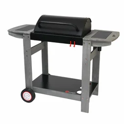 Barbecue au charbon de bois SOMAGIC Indiana, chariot bois, cuve noire