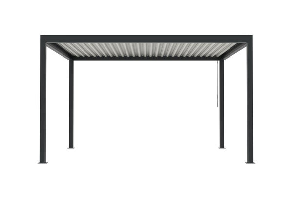 Pergola autoportante Caleta, aluminium gris anthracite, 12 m²