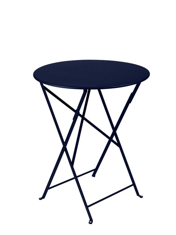 Table de jardin FERMOB Bistro rond bleu abysse, 2 personnes