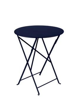 Table de jardin FERMOB Bistro rond bleu abysse, 2 personnes