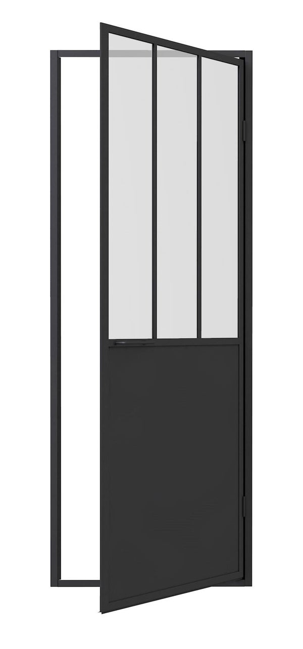 Porte de douche pivotant transparent, noire, 80 cm, Artelo