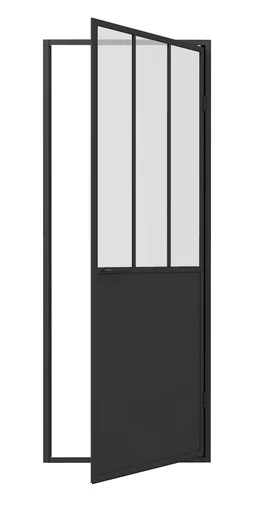 Porte de douche pivotante Atelo, ep.5mm, l.90 cm, H.200 mm, VT/noir