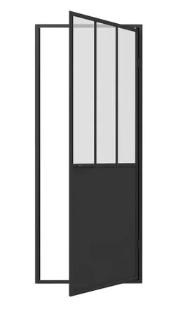 Porte de douche pivotant transparent, noire, 100 cm, Artelo