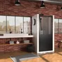 Porte de douche pivotant transparent, noire, 100 cm, Artelo