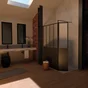 Paroi de douche a l'italienne fixe murale verre, l.100 cm, Ep.5 mm noir Artelo