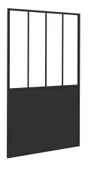 Paroi de douche a l'italienne fixe murale verre, l.120 cm, Ep.5 mm noir Artelo