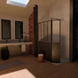 Paroi de douche a l'italienne fixe murale verre, l.120 cm, Ep.5 mm noir Artelo