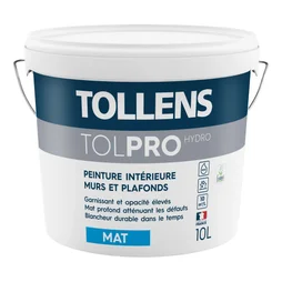 Peinture mur / plafond TOLLENS Tolpro hydro blanc mat, 10 l