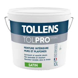 Peinture mur / plafond TOLLENS Tolpro hydro blanc satine, 10 l
