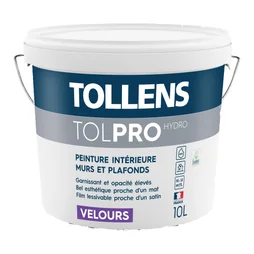 Peinture mur / plafond TOLLENS Tolpro hydro blanc velours, 10 l