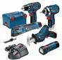 Pack de 5 outils sans fil BOSCH PROFESSIONAL, 12 V 2 Ah, 3 batteries
