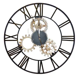 Horloge metal Engrenage noir Diam.70 cm