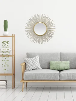 Miroir rond soleil, diam. 50 cm, or