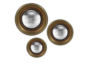 Assortiment de 3 miroirs rond résine or Convexe or diam.23 cm
