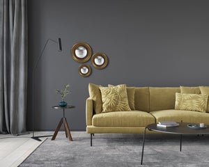 Assortiment de 3 miroirs rond résine or Convexe or diam.23 cm
