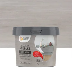 Peinture pour meuble Relook MAISON DECO effet bois grise mat 0.375 L