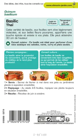 Graine potagère basilic thai, VILMORIN