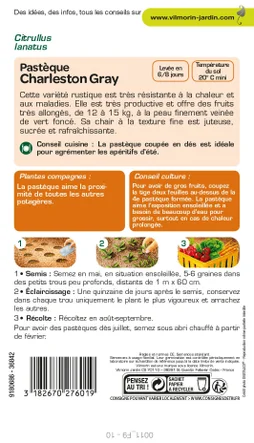 Graines de potager pastèque charleston gray VILMORIN 6 g