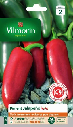 Graines de potager piment jalapeno VILMORIN 0,2 g