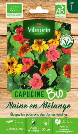 Graines florale capucine naine en mélange VILMORIN 3 g