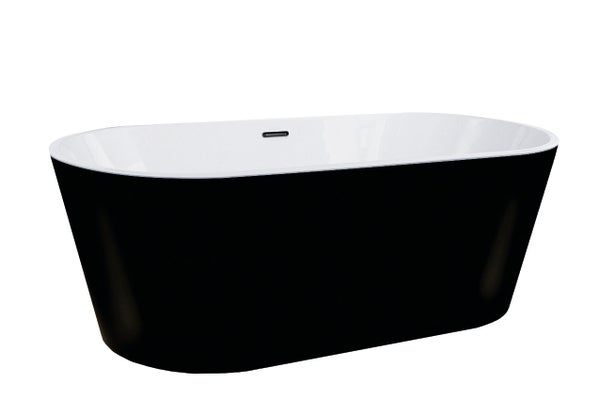 Baignoire îlot l.75 x L.150 cm, noir Anna, BALNEO