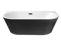 Baignoire semi-îlot l.80 x L.180 cm, noir Ilova, BALNEO