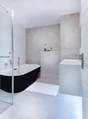 Baignoire semi-îlot l.80 x L.180 cm, noir Ilova, BALNEO
