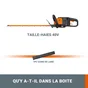 Taille-haie sur batterie vendu sans batterie, WORX, 40 V L.60 cm