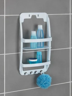 Etagere de bain / douche blanc a suspendre