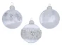Boule Noel verre-polystyrene d8 blanc paillet/perle rocaille/flocon pc