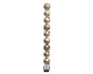 Boule Noel polystyrene d6cm perle brillant/mat/paillettes lot de 10