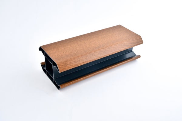 Poteau pvc texturé CLEA marron, l.6 x P.9 x H.230 cm