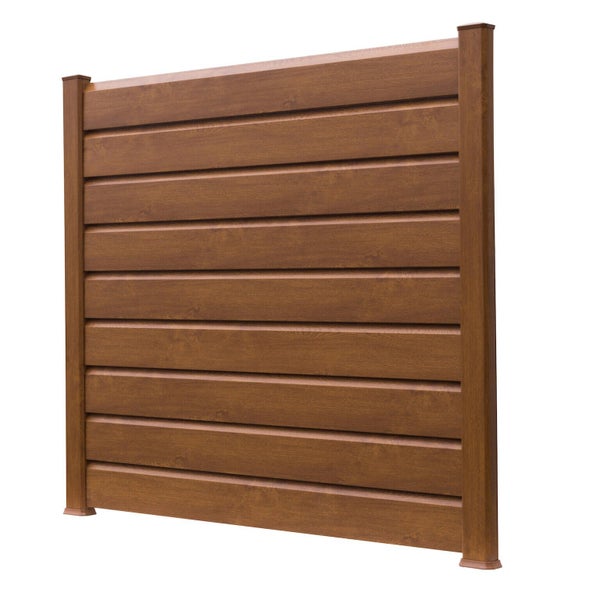 Chapeau pour poteau pvc texturé CLEA marron, H.1 x l.6 x P.9 cm