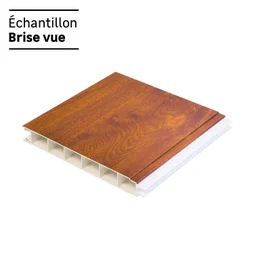 Lame pleine pvc plaxé à emboîter CLEA marron, L.150 x H.20 cm x Ep.2.4 mm