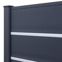 Lame pleine pvc plaxé à emboîter CLEA anthracite, L.150 x H.20 cm x Ep.2.4 mm