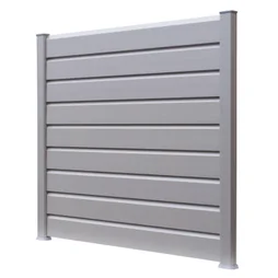 Lame persiennée pvc texturé à emboîter CLEA gris, L.150 x H.16 cm x Ep.30 mm