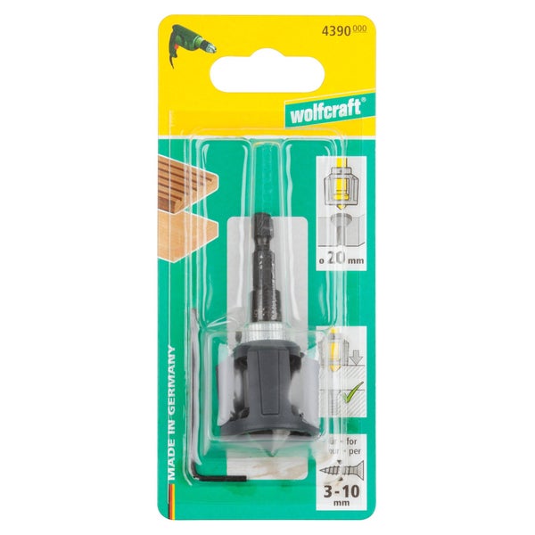 1 foret fraise avec butée de profondeur WOLFCRAFT diamètre 20 mm