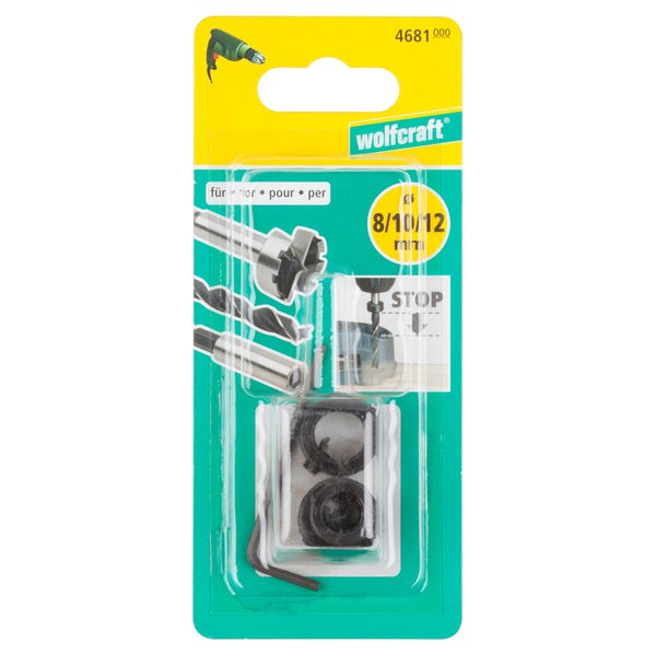 Lot de 3 butéees pour guide à fraise diamètre 8 10 12 mm WOLFCRAFT 4681000