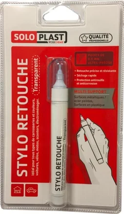 Stylo de retouche carrosserie SOLOPLAST 9ml 45g transparent