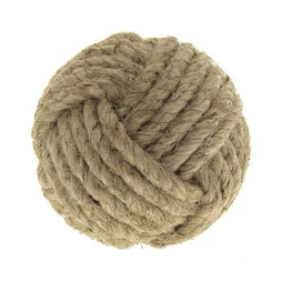 Bouton de meuble rond Boule, chanvre beige brut, Diam.43 mm