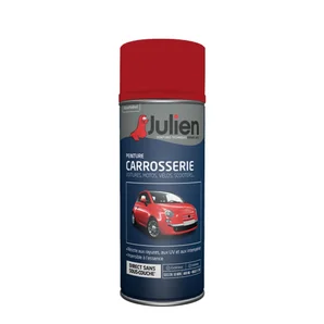 Bombe de peinture carrosserie JULIEN rouge course satiné 400 ml