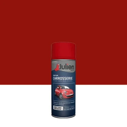 Bombe de peinture carrosserie JULIEN rouge ferrari satiné 400 ml