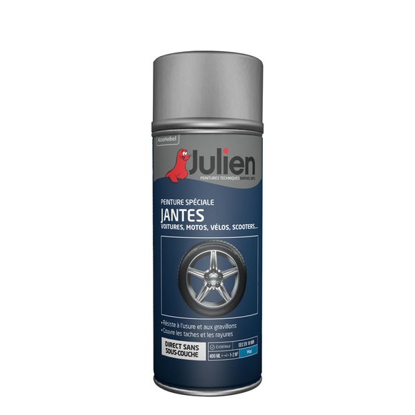 Peinture aérosol Spéciale jantes JULIEN noir mat 400 ml