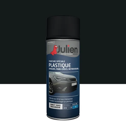 Bombe de peinture plastique JULIEN noir mat 400 ml