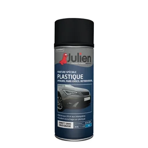 Bombe de peinture plastique JULIEN noir mat 400 ml