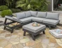 Salon bas de jardin aluminium gris anthracite Newyork DCB GARDEN, 5 personnes