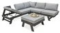 Salon bas de jardin aluminium gris anthracite Newyork DCB GARDEN, 5 personnes